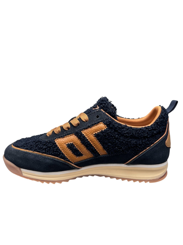 sneaker donna pelle navy-camel