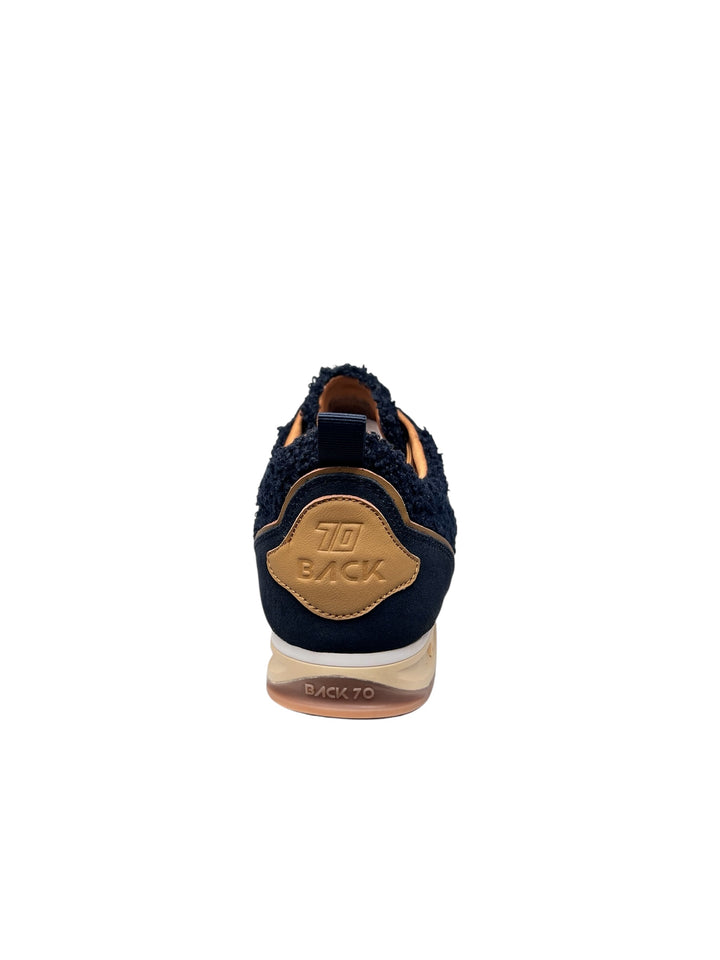 sneaker donna pelle navy-camel