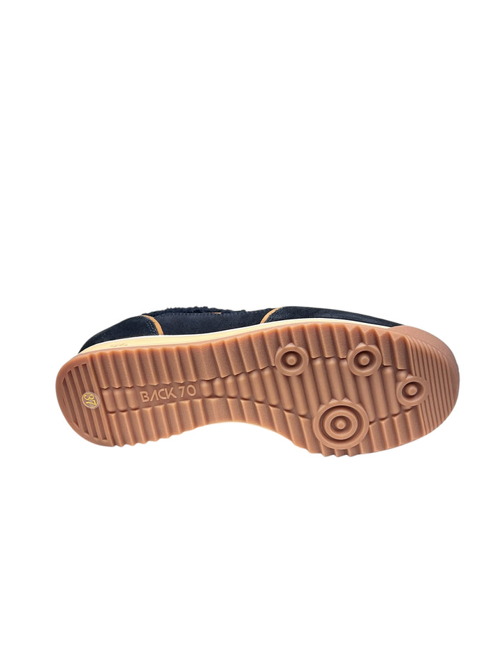 sneaker donna pelle navy-camel