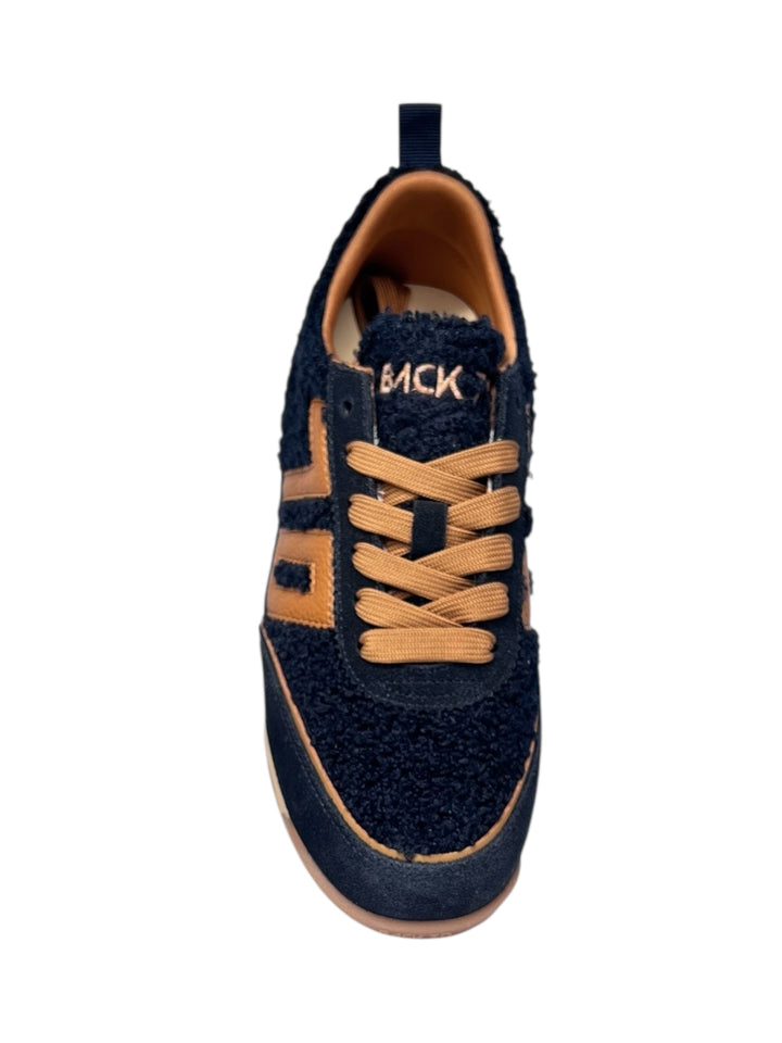 sneaker donna pelle navy-camel
