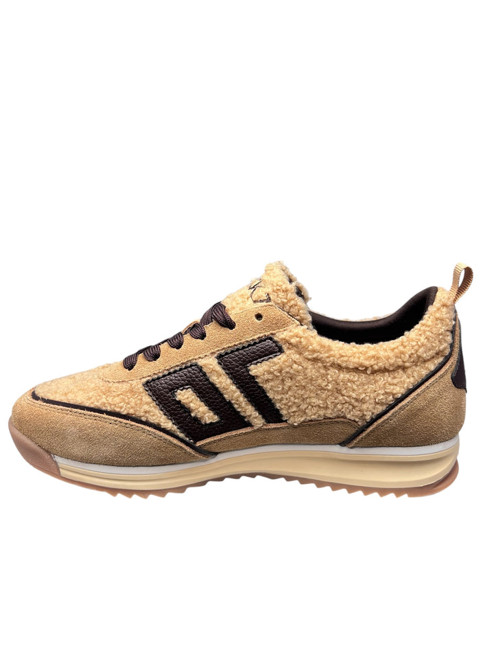 sneaker donna pelle beige-coffee
