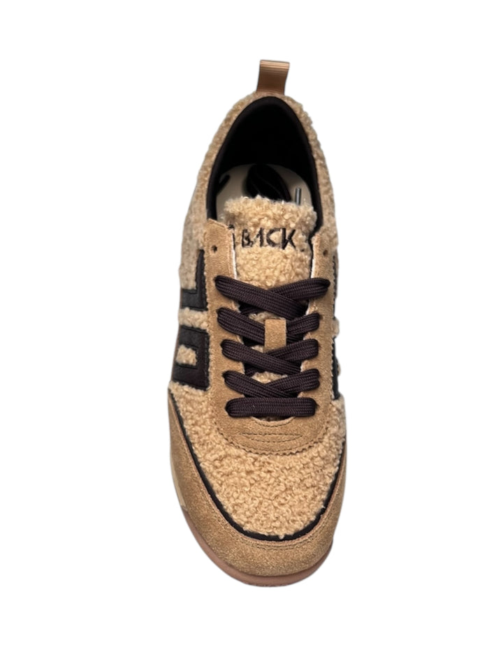 sneaker donna pelle beige-coffee