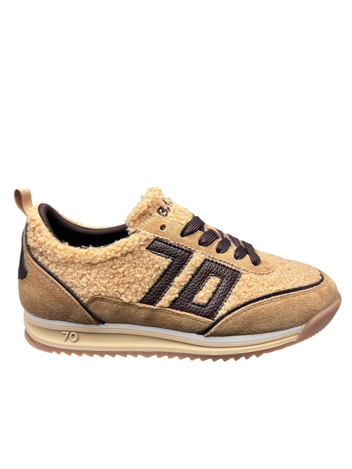 sneaker donna pelle beige-coffee