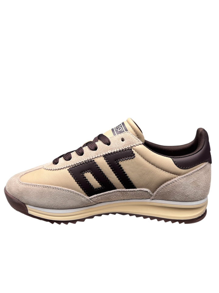 sneaker donna pelle beige-coffee