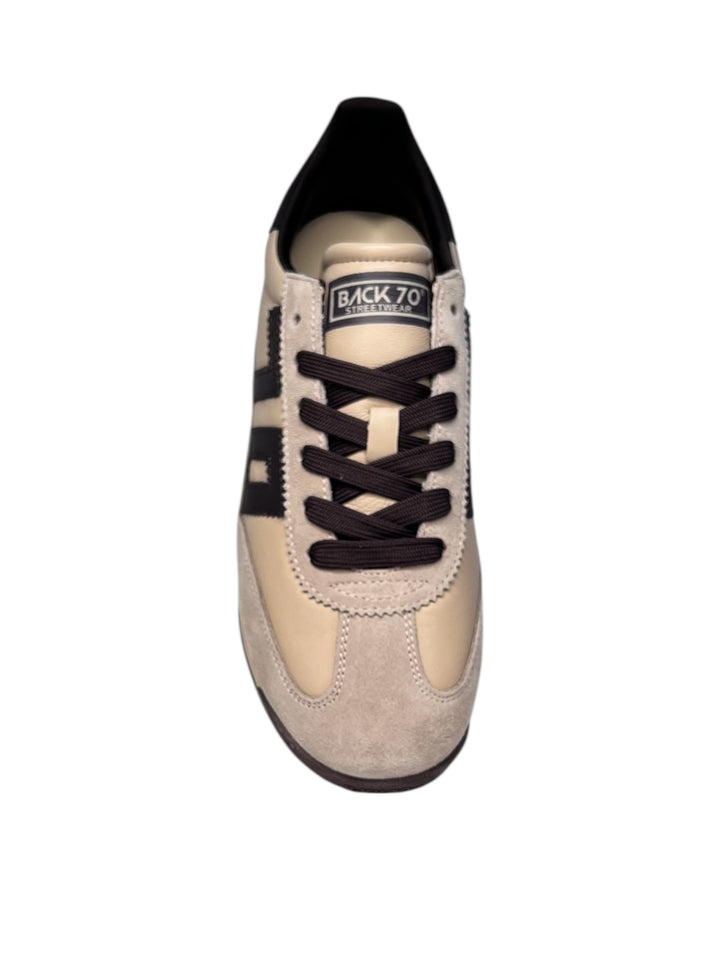 sneaker donna pelle beige-coffee