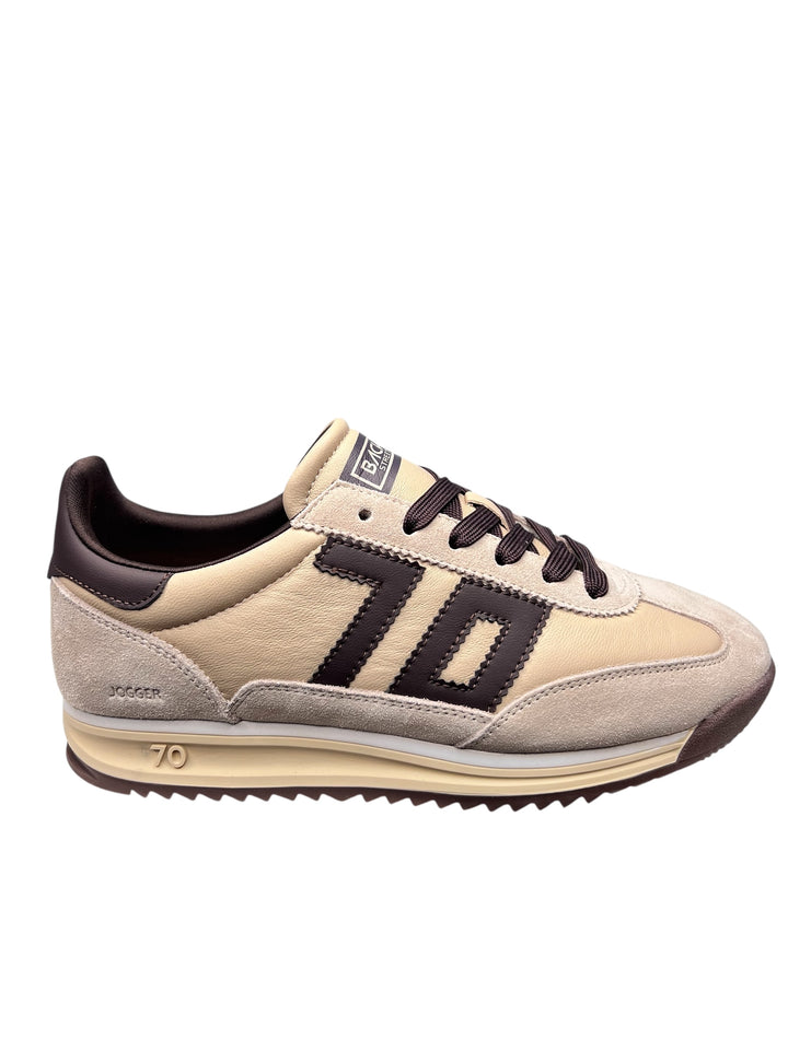sneaker donna pelle beige-coffee