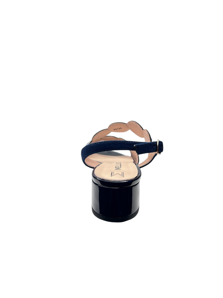 sandalo donna in pelle blu
