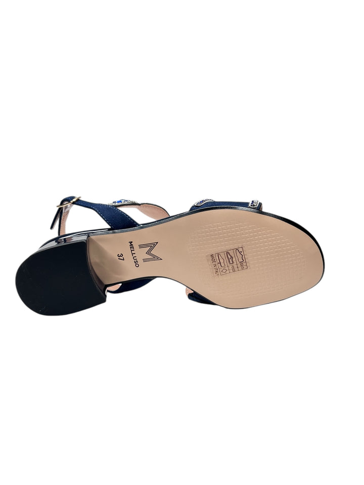 sandalo donna in pelle blu