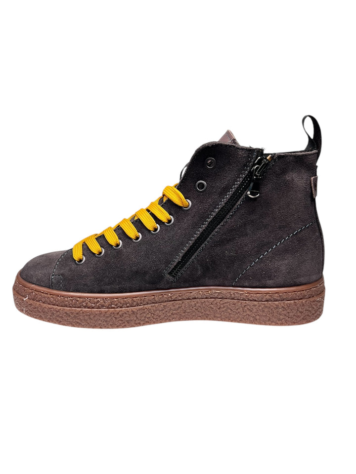 sneaker alta uomo pelle scamosciata asfalto