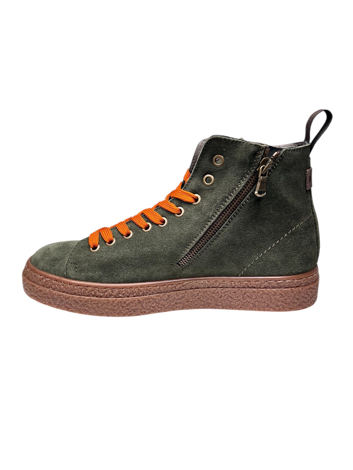 sneaker alta uomo pelle scamosciata mimetico
