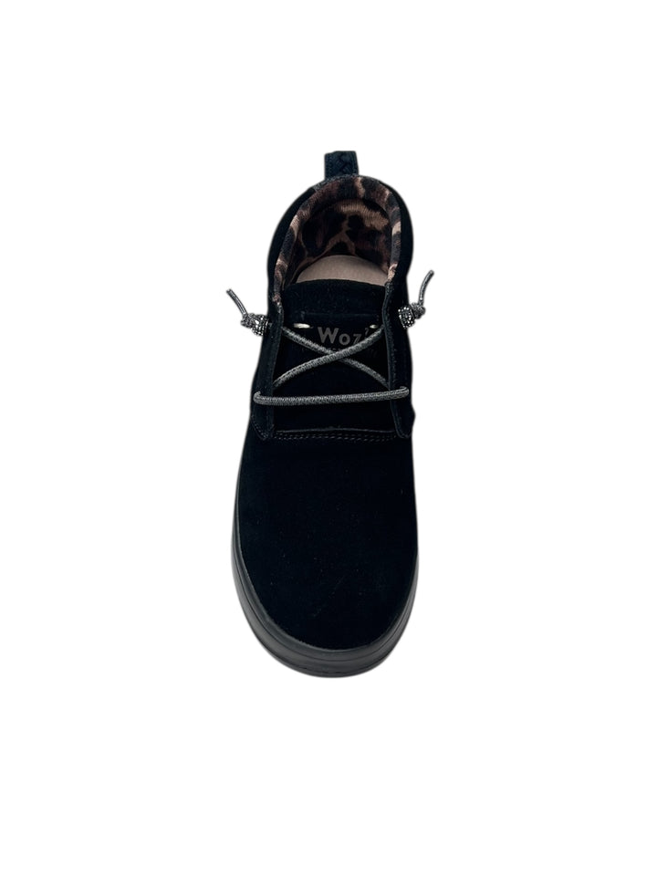 polacchine donna pelle scamosciata nero