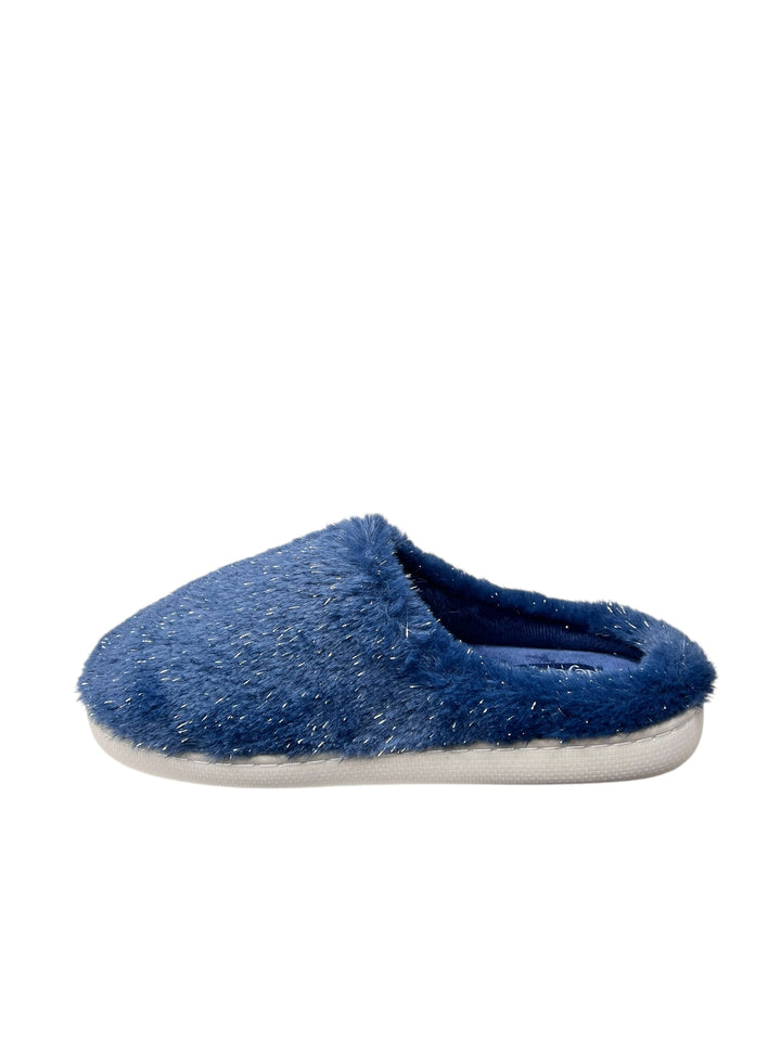 pantofola donna tessuto blu