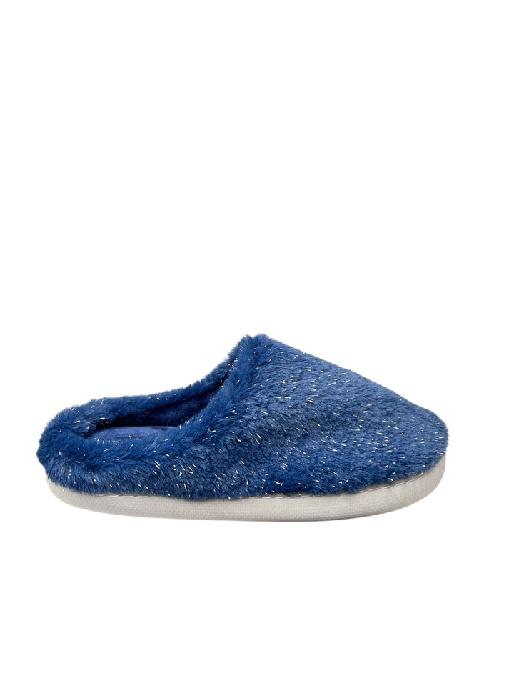 pantofola donna tessuto blu