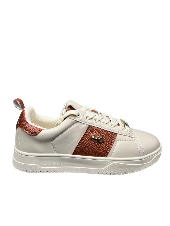 sneaker donna cuoio-avorio