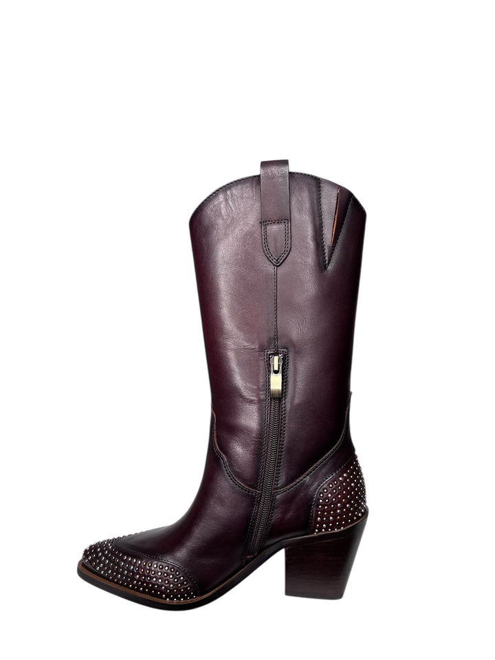 stivale donna pelle testa di moro