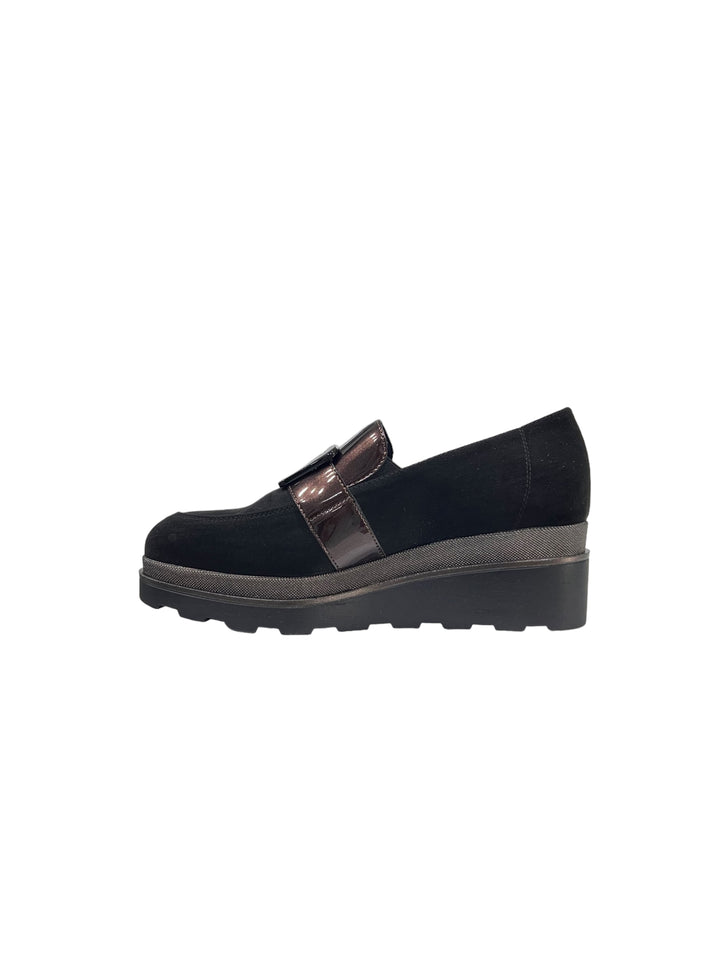 mocassini zeppa donna pelle cinziasoft art.mm854871002 nero-testa di moro