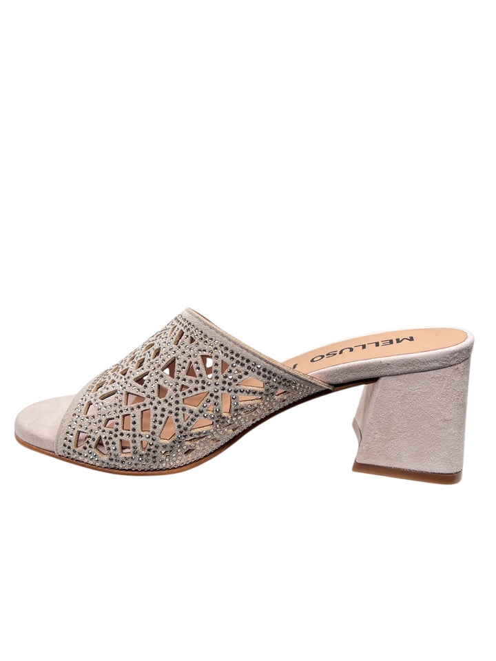 ciabatta donna in pelle beige