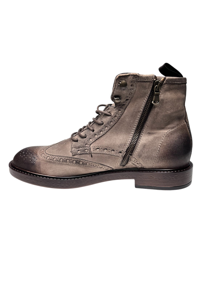 stivaletto allacciato uomo pelle taupe