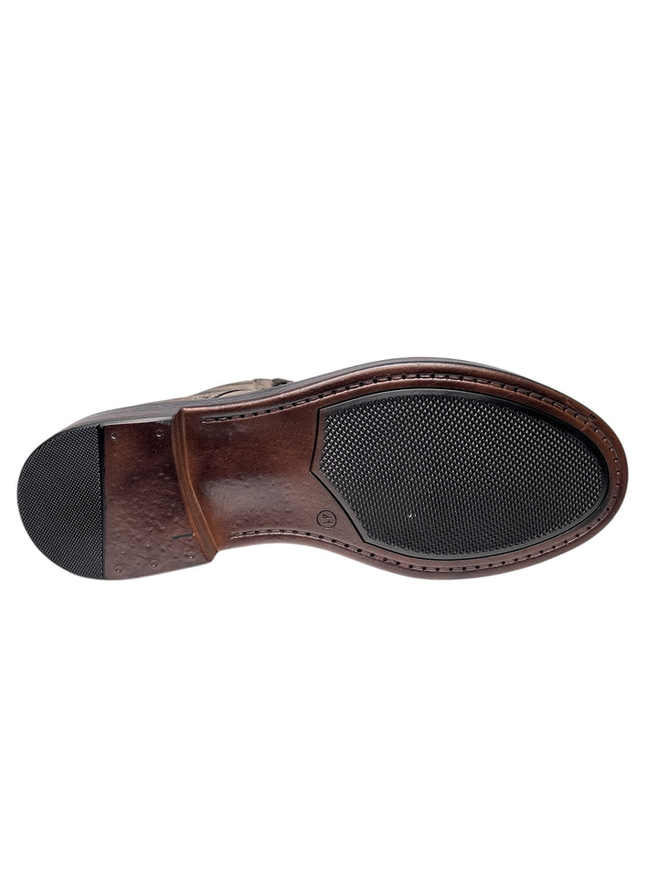 stivaletto allacciato uomo pelle taupe