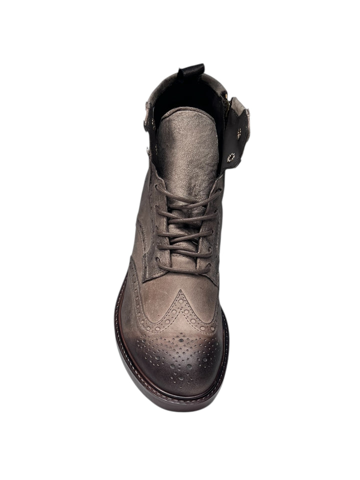 stivaletto allacciato uomo pelle taupe