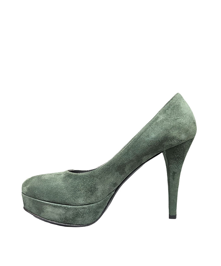 Décolleté donna pelle Perticara art.P057 verde bosco