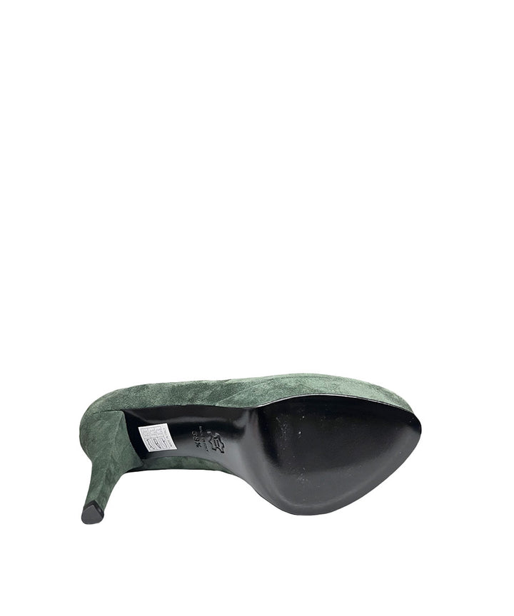 Décolleté donna pelle Perticara art.P057 verde bosco