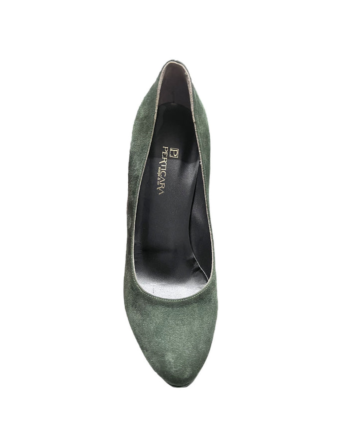 Décolleté donna pelle Perticara art.P057 verde bosco