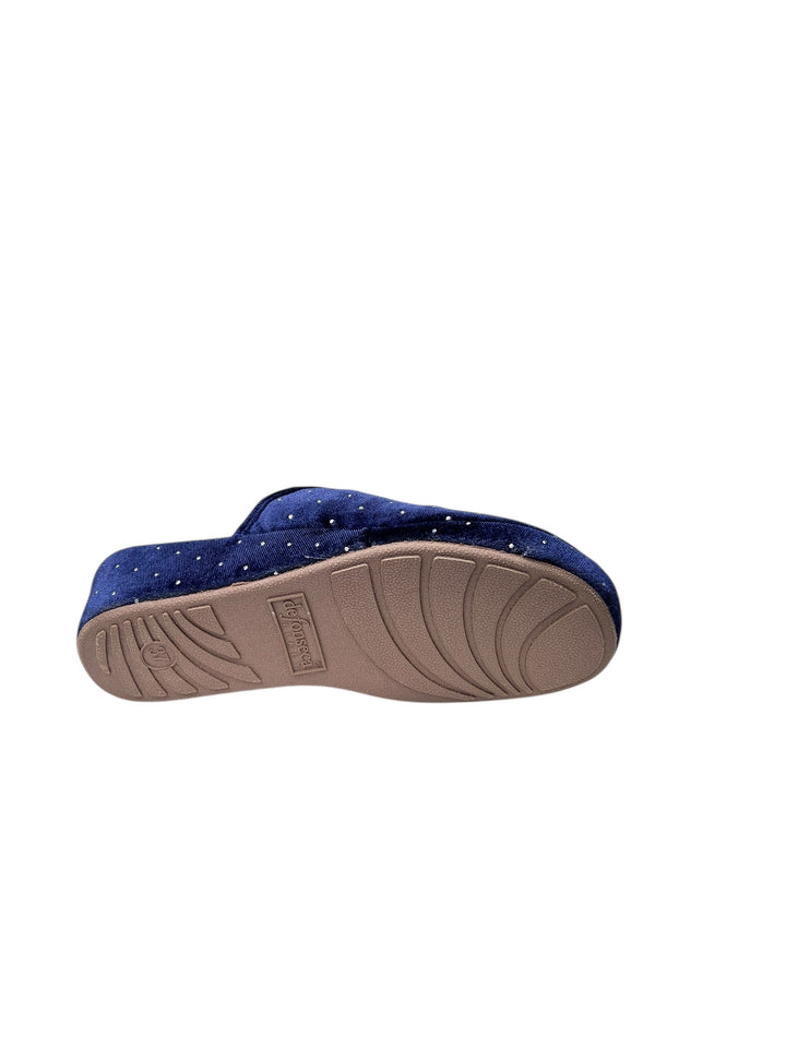 pantofola donna tessuto blu