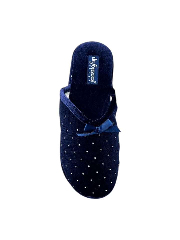 pantofola donna tessuto blu