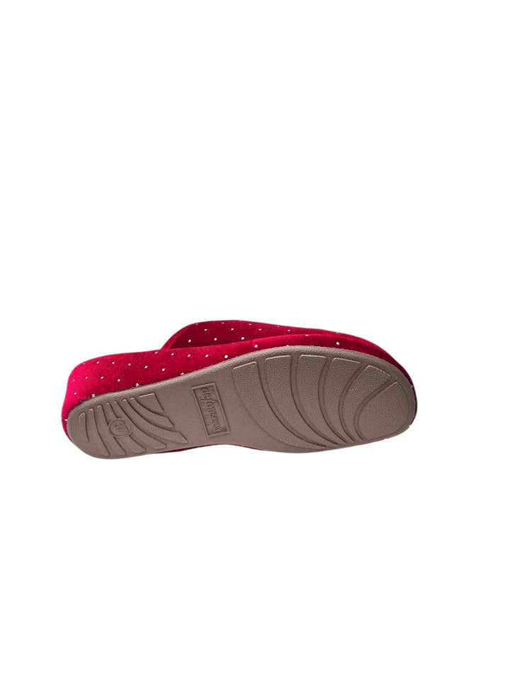pantofola donna tessuto bordò
