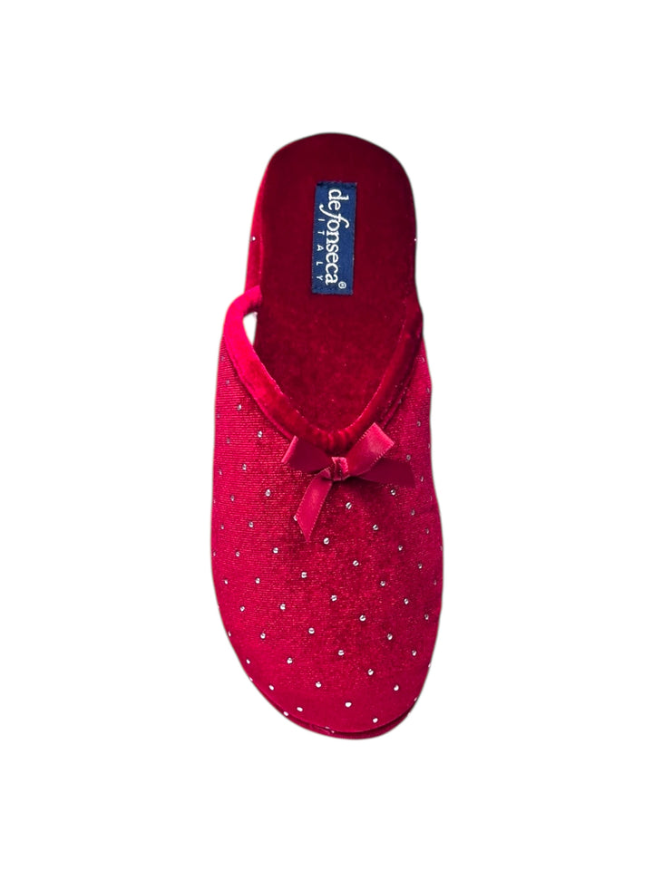 pantofola donna tessuto bordò
