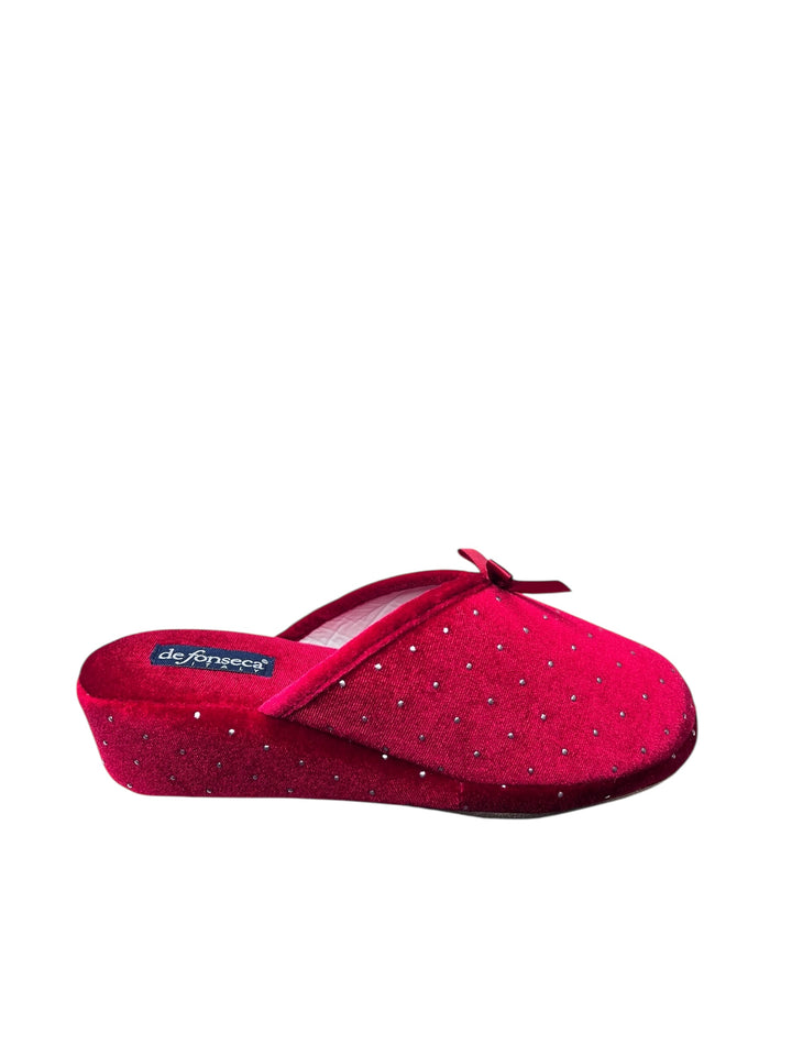 pantofola donna tessuto bordò