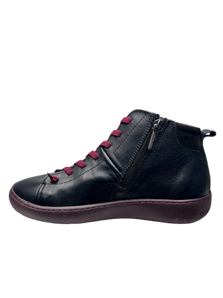 polacco donna pelle nero-bordò