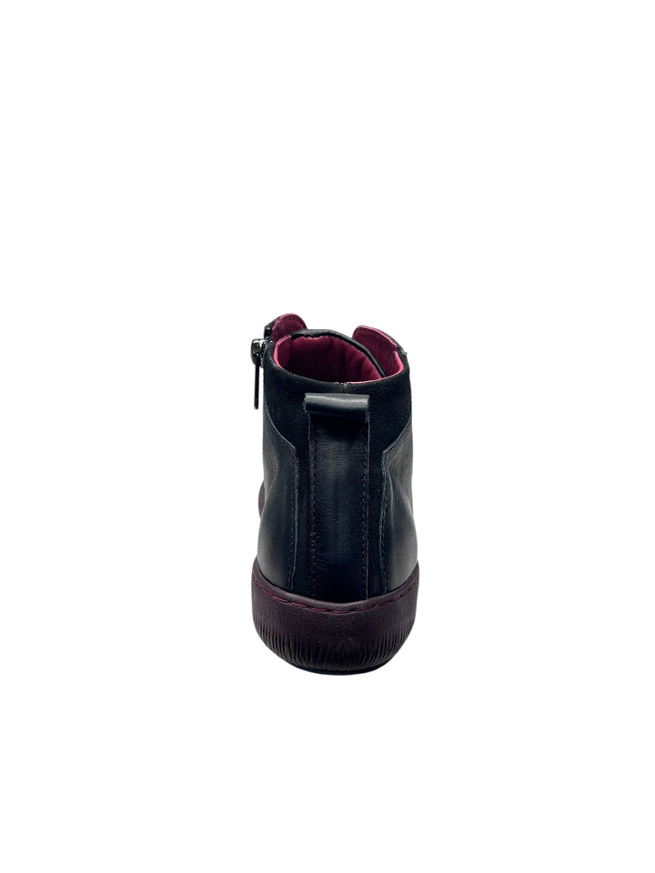 polacco donna pelle nero-bordò