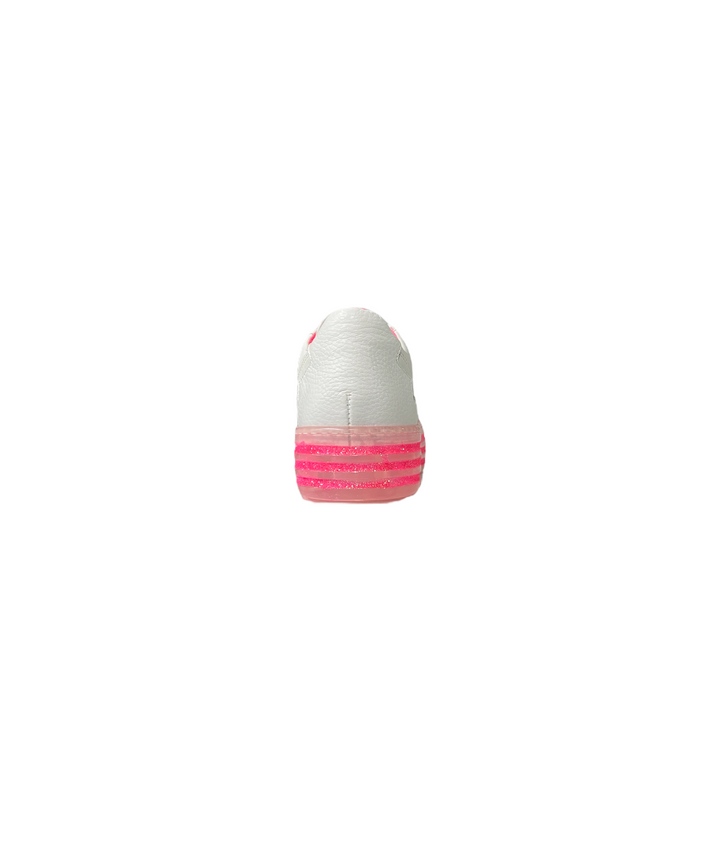 sneakers donna pelle tosca blu art. s025 bianco-fucsia fluo
