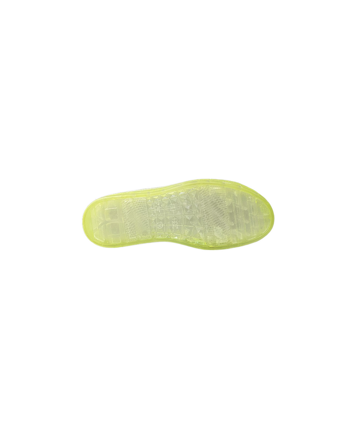 sneakers donna pelle tosca blu art.s025 bianco-giallo fluo