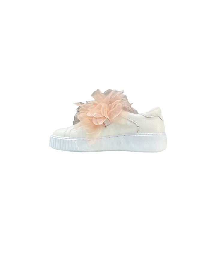 sneakers slip-on donna pelle tosca blu art. s047 bianco-cipria