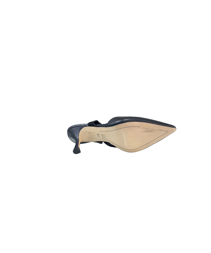 slingback donna pelle toscablu art.s390 nero