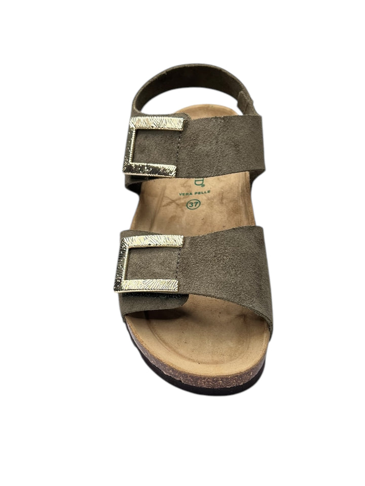grunland sandali donna  verde oliva