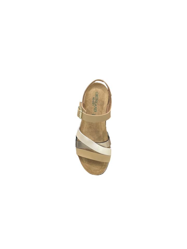 sandali donna pelle grunland sb2046 terra multi