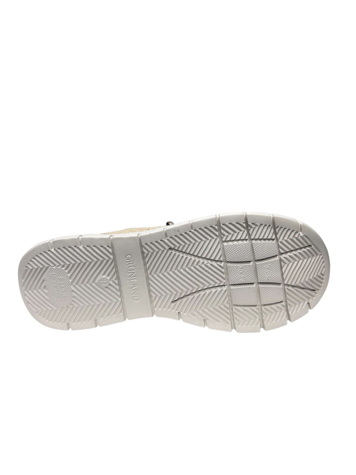 grunland sneakers donna  beige metal