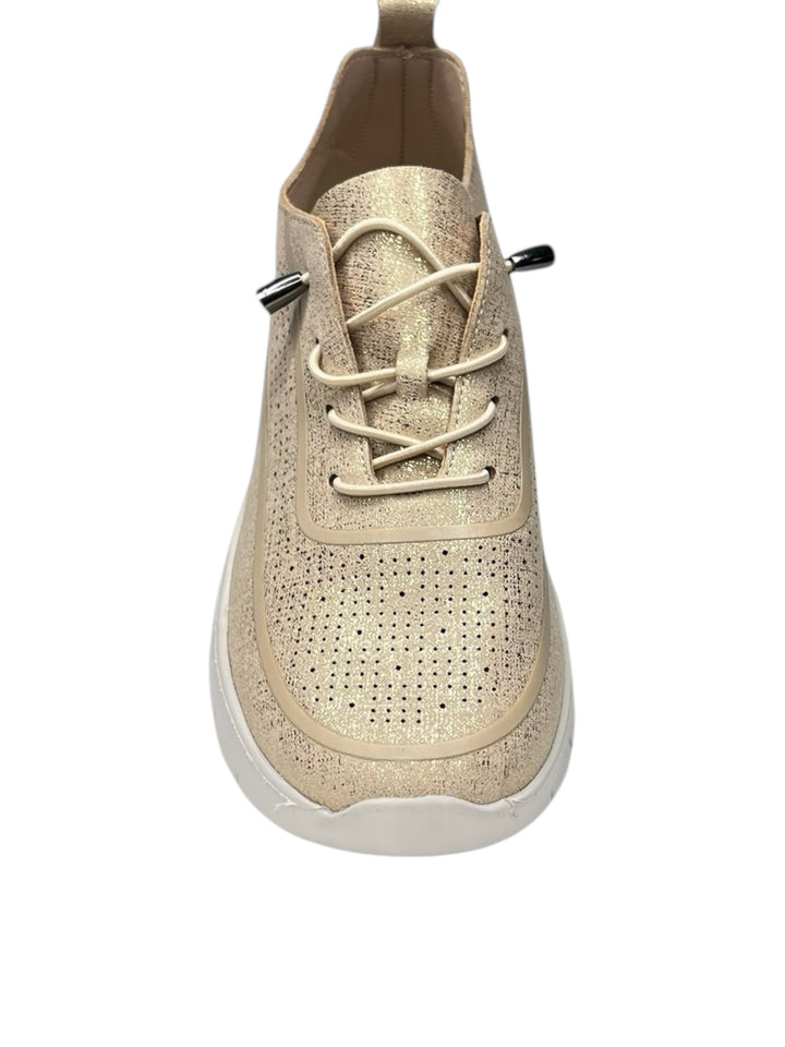grunland sneakers donna  beige metal