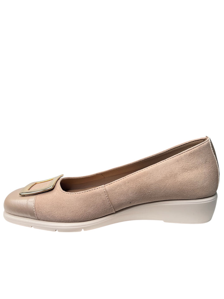 grunland ballerine con zeppa donna beige