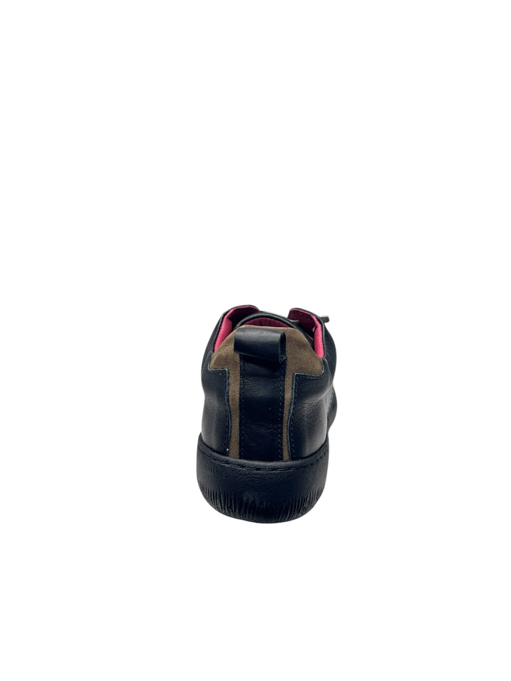 sneaker donna pelle nero-oliva