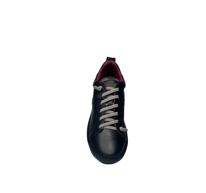 sneaker donna pelle nero-oliva