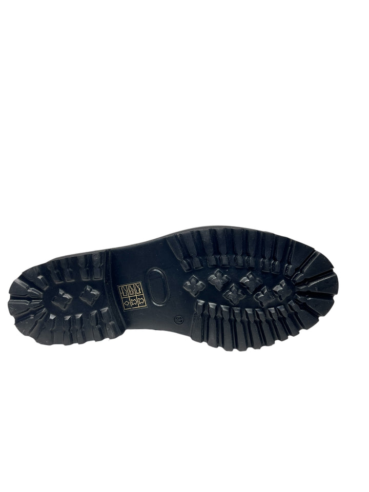 mocassino donna pelle marrone-nero