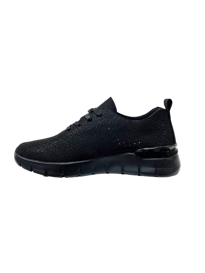 sneakers donna pelle traforata grunland sace art. sc5910 metal nero