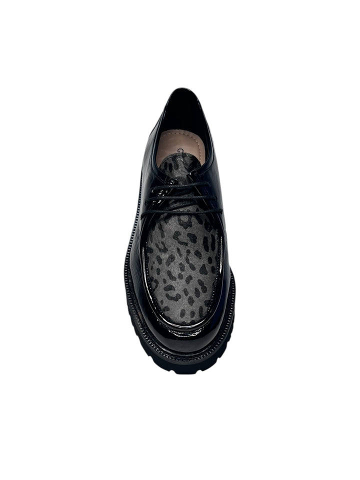 stringata donna pelle antracite-nero