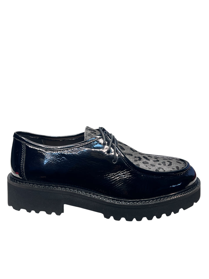 stringata donna pelle antracite-nero