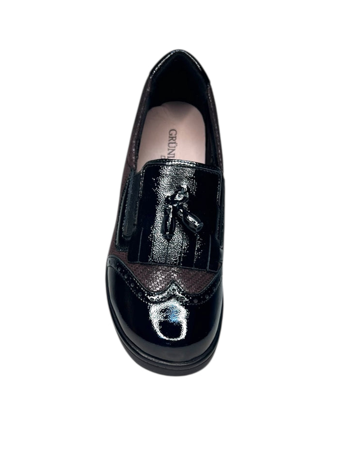 slip-on donna pelle nero-t.moro